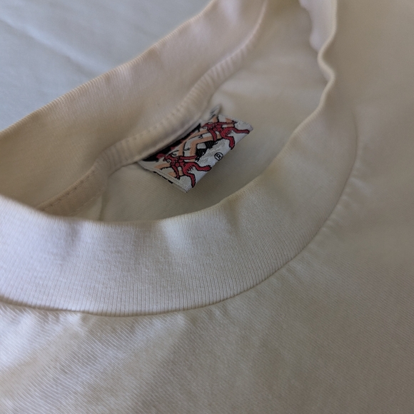 90s Bali Primitive Colorful Graphic White T-Shirt With Native Art - Picture 4 of 9